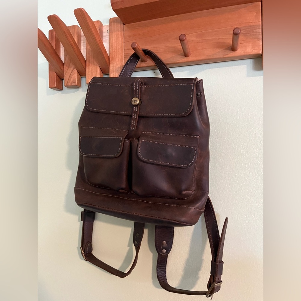 Classic Brown Leather Backpack